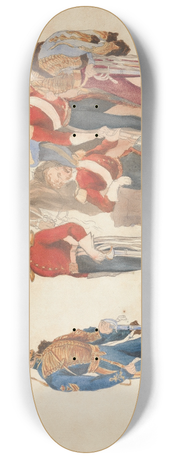 Arthur Claude Cooke - English Dragoons and Hussars 8.25 inch art skate deck
