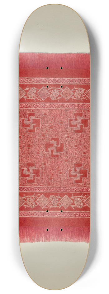 Arthur G. Merkley - Red and White Napkin 8.25 inch art skate deck