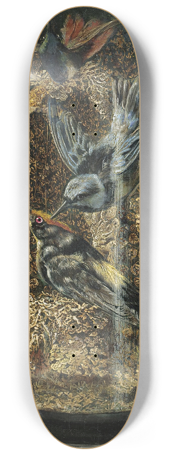 Arthur H. Davis - Stuffed Birds In A Dome 8.25 inch art skate deck