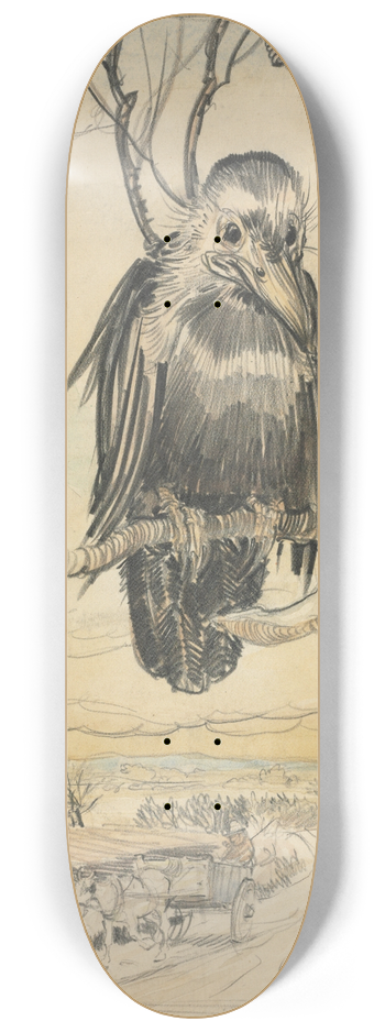Arthur Rackham - A Squirrel and a Crow 8.25 inch art skate deck