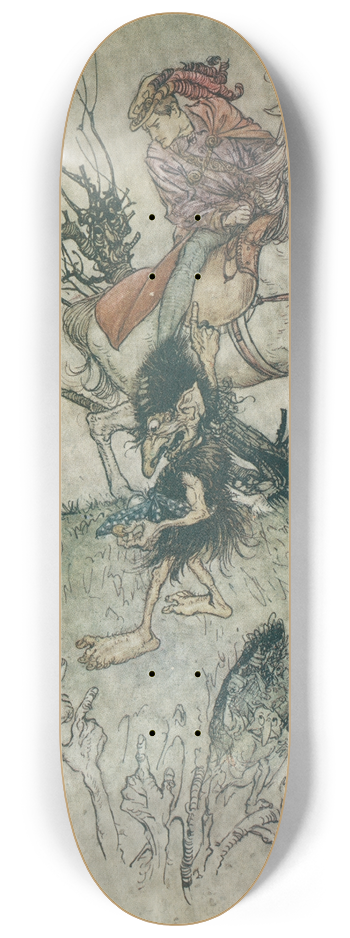 Arthur Rackham - At length they all pointed their stained fingers at me 8.25 inch art skate deck