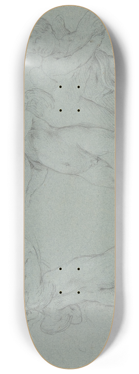 Franois Lemoyne - Putti Supporting a Garland 8.25 inch art skate deck