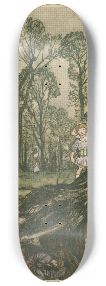 Arthur Rackham - Fairies are all more or less in hiding until dusk 8.25 inch art skate deck