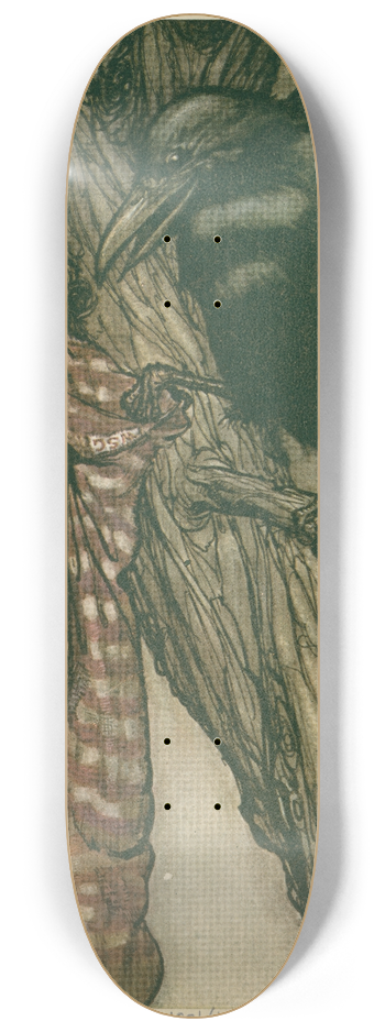 Arthur Rackham - For years he had been quietly filling his stocking 8.25 inch art skate deck