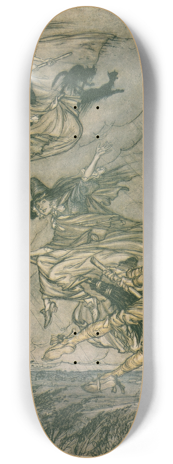 Arthur Rackham - Hey! up the chimney, lass! Hey after you! 8.25 inch art skate deck