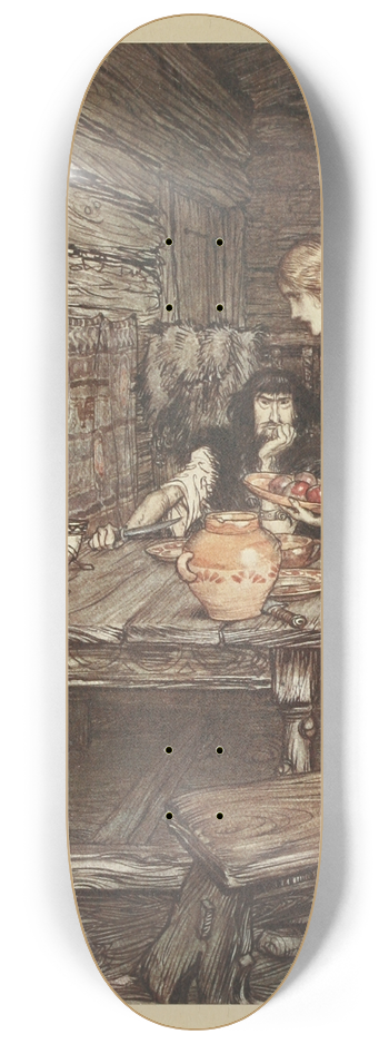 Arthur Rackham - Hunding discovers the likeness between Siegmund and Sieglinde 8.25 inch art skate deck