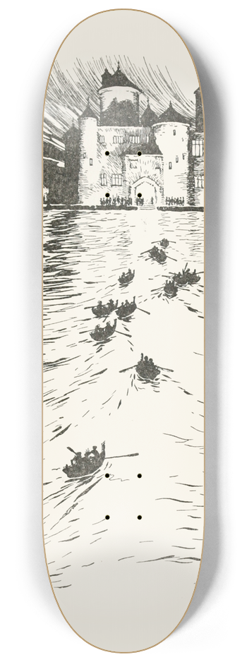 Arthur Rackham - On the opposite side of the lake stood a splendid brightly-lighted Castle 8.25 inch art skate deck