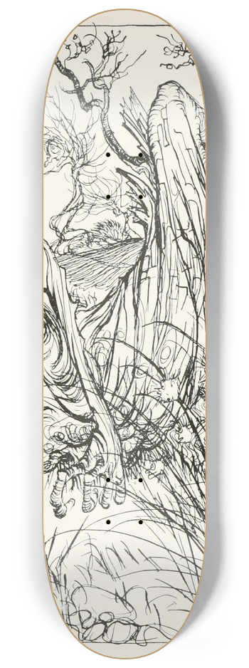 Arthur Rackham - The Oak and the Reeds 8.25 inch art skate deck