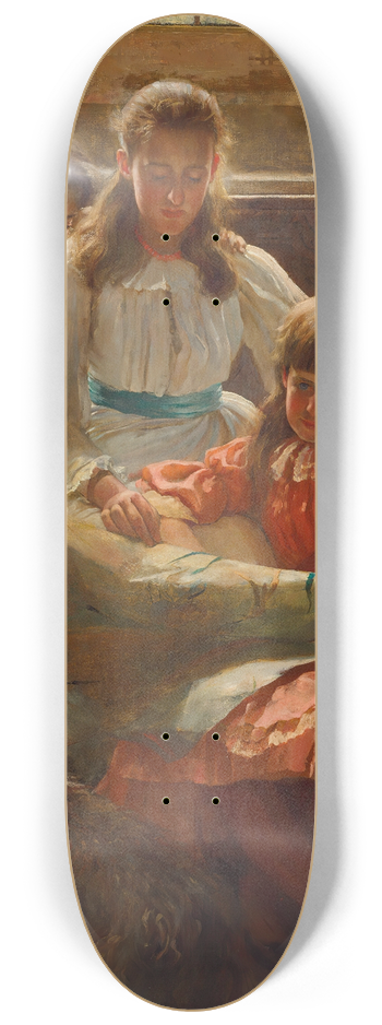 Arthur Trevethin Nowell - The reading lesson 8.25 inch art skate deck