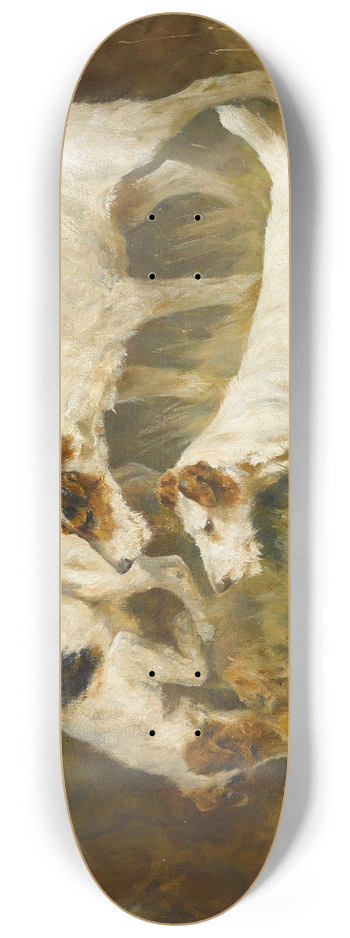 Arthur Wardle - Three Wire Fox Terriers working a hole 8.25 inch art skate deck