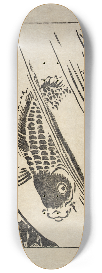 Arthur Wesley Dow - Ipswich Prints; Fish leaping a waterfall 8.25 inch art skate deck