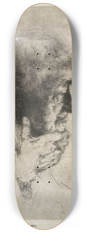 Arthur William Heintzelman - Old Man Thinking 8.25 inch art skate deck