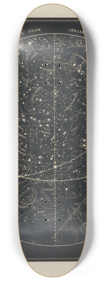 Asa Smith - Visible heavens from January 21st to April 17th 8.25 inch art skate deck