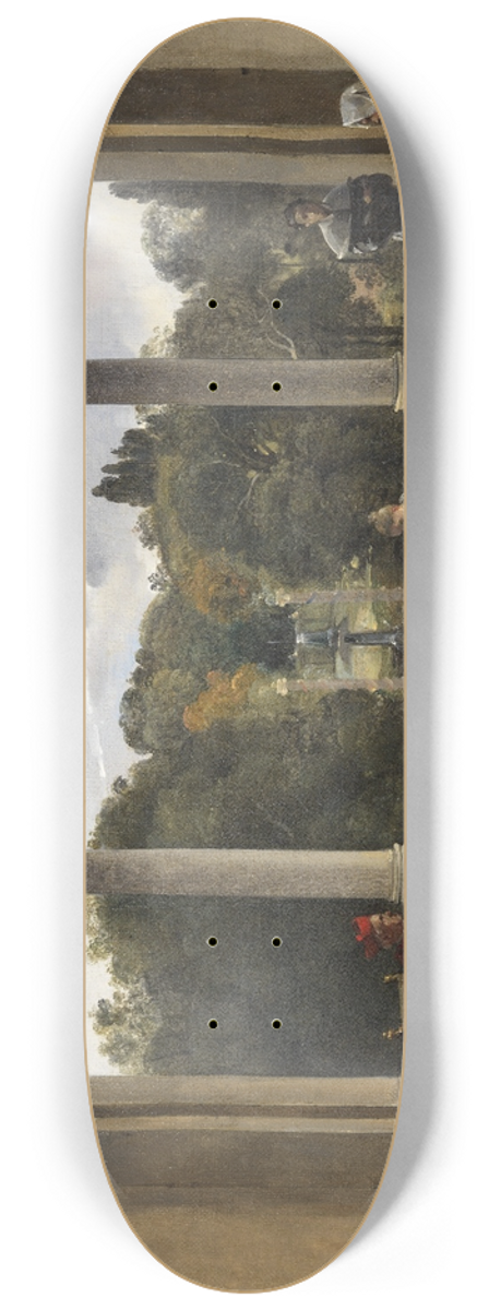 Franois-Marius Granet - Audience with Cardinal Aldobrandini in the Loggia of the Villa Belvedere in Frascati 8.25 inch art skate deck