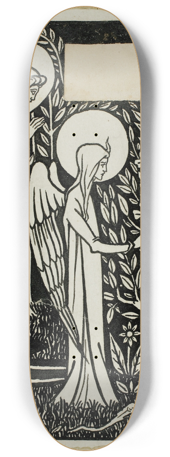 Aubrey Vincent Beardsley - Decorative Study; Two Angels 8.25 inch art skate deck