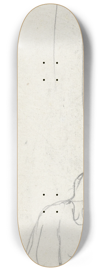 August Alleb - Schets van knielend persoon 8.25 inch art skate deck