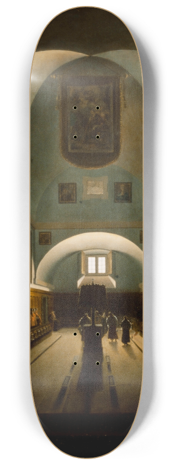 Franois-Marius Granet - The Choir in the Capuchin Church on the Piazza Barberini, Rome 8.25 inch art skate deck