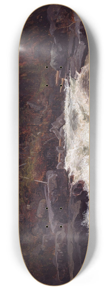 August Cappelen - Waterfall in Telemark, Study for Inv.No. 427 8.25 inch art skate deck