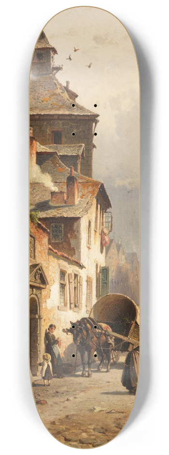 August Eduard Schliecker - Stadtansicht (Lttich) 8.25 inch art skate deck