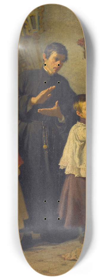Auguste Dutuit - La leon de chant des enfants de choeur, dans une sacristie  Rome 8.25 inch art skate deck