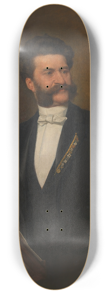 August Eisenmenger - Johann Strauss (Komponist und Dirigent) 8.25 inch art skate deck