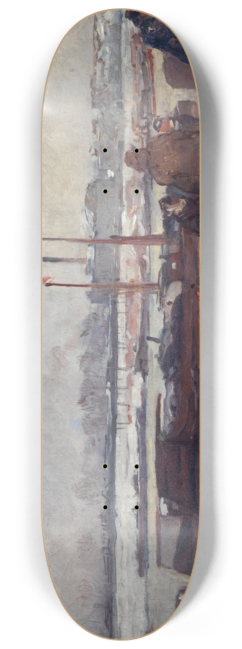 Auguste Louis Lepre - La Seine, au quai dAusterlitz, effet de neige 8.25 inch art skate deck