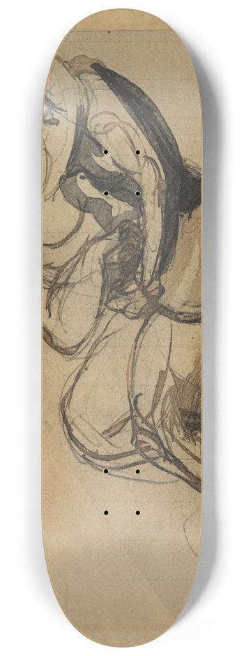 Auguste Rodin - En mand der omfavner en kvinde 8.25 inch art skate deck