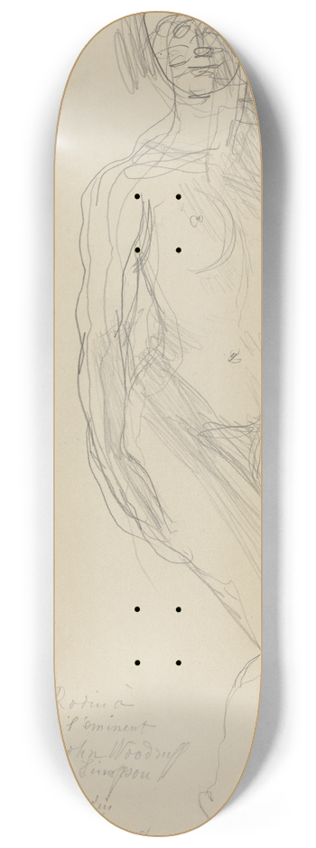 Auguste Rodin - Seated Female Nude Looking Forward 8.25 inch art skate deck