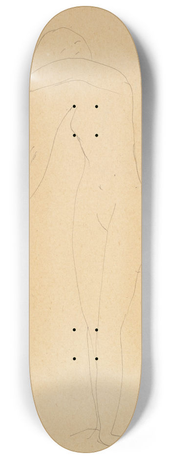 Auguste Rodin - Study of nude (standing, combing herhair) 8.25 inch art skate deck