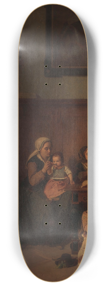 August Friedrich Siegert - Bewirtung einer armen Familie 8.25 inch art skate deck