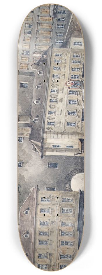 August Gerasch - Der Albertinaplatz mit dem Andreas Hofer-Haus in Wien 8.25 inch art skate deck