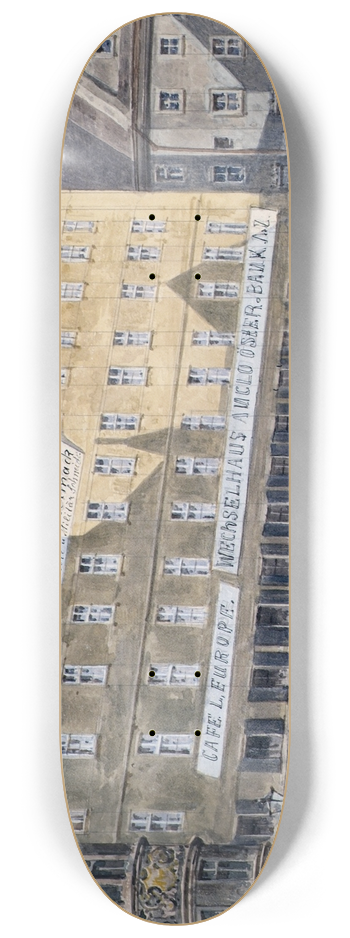 August Gerasch - Die ehemalige Brandsttte am Stephansplatz in Wien mit dem Caf LEurope 8.25 inch art skate deck