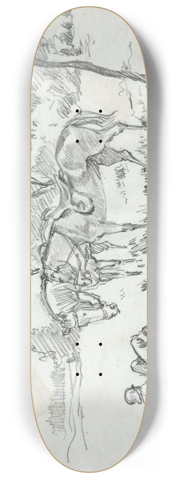 August Kratzer - Pferde in Deckung 8.25 inch art skate deck