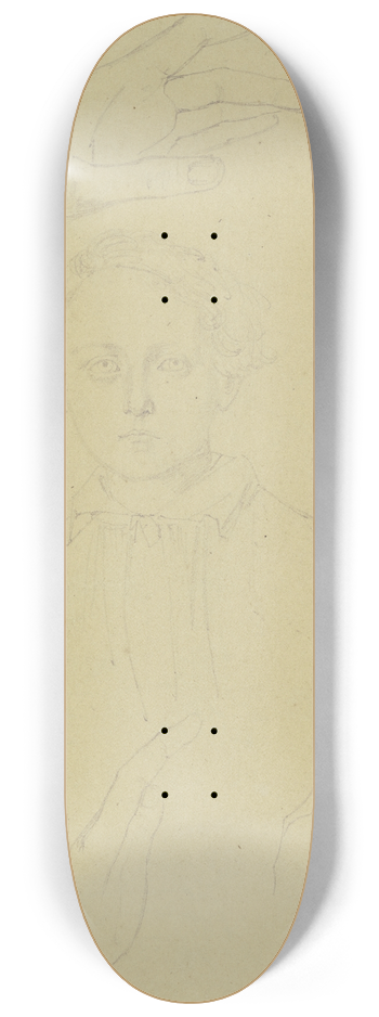 August Lucas - Bildnis Louis Frank und Handstudien 8.25 inch art skate deck