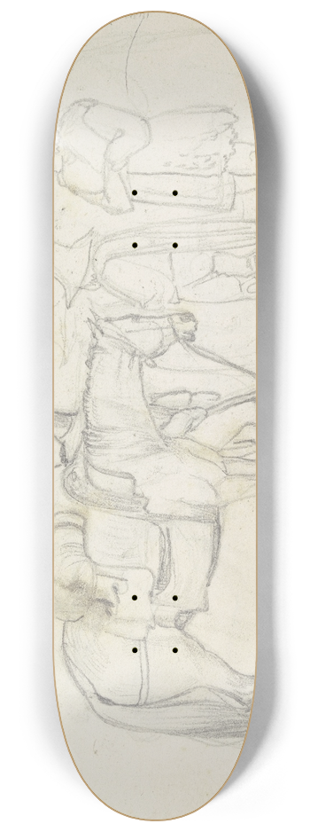 August Lucas - Horse with horse drovers 8.25 inch art skate deck