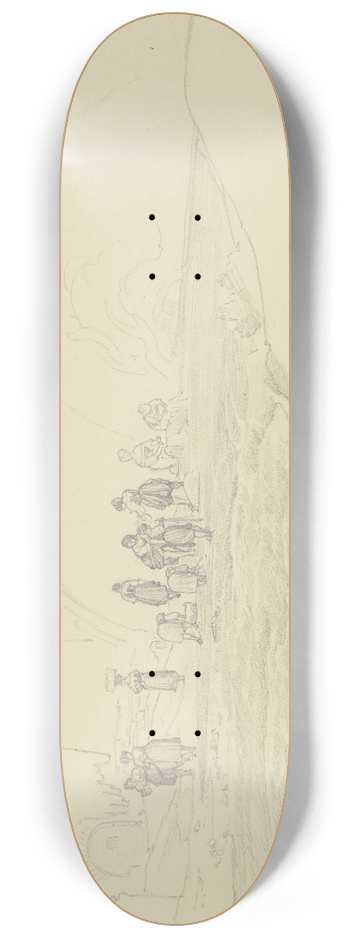 August Lucas - Wscherinnen bei einer Brcke 8.25 inch art skate deck
