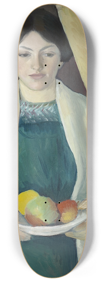 August Macke - Portrait with apples 8.25 inch art skate deck