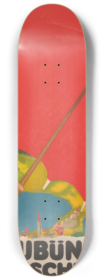 Augusto Giacometti - Graubnden, Rhtische Bahnen; Schweiz 8.25 inch art skate deck