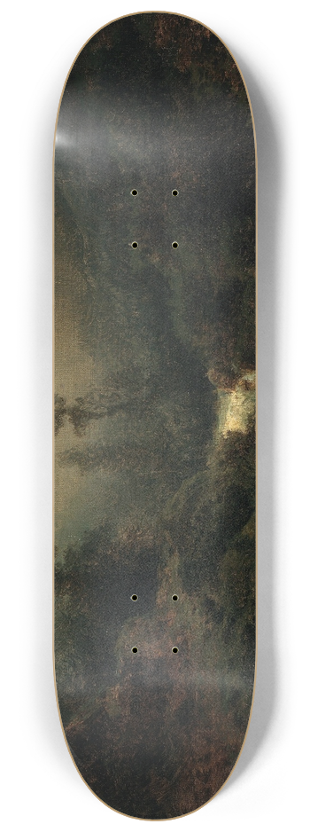 August Piepenhagen - Romantische Mondlandschaft mit Wanderer 8.25 inch art skate deck