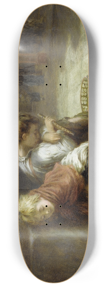 Augustus Edwin Mulready - Fatigued Minstrels 8.25 inch art skate deck