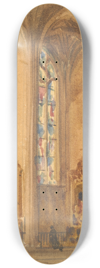 Augustus Pugin - Interior of a Gothic Church 8.25 inch art skate deck