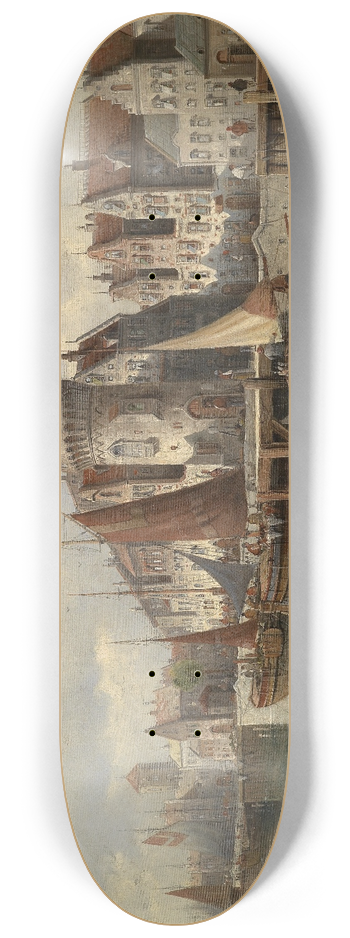 August Von Siegen - Blick auf eine Hafenstadt 8.25 inch art skate deck