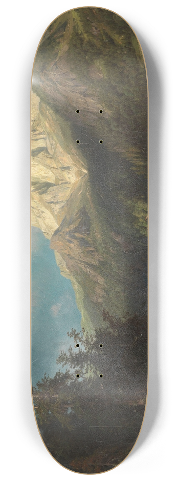 August Wilhelm Leu - Gebirgslandschaft 8.25 inch art skate deck