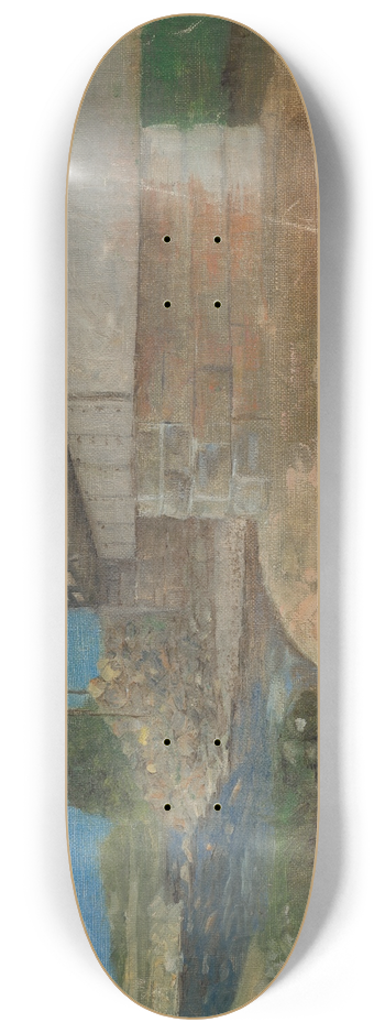 Aurel Ballo - Sketch Of A Landscape With A Bridge 8.25 inch art skate deck