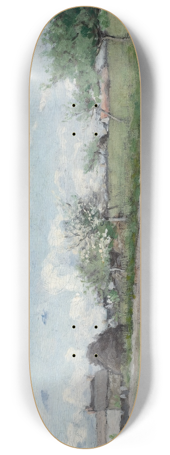 Axel Lindman - Apple Tree in Flower. Motif from Barbizon 8.25 inch art skate deck