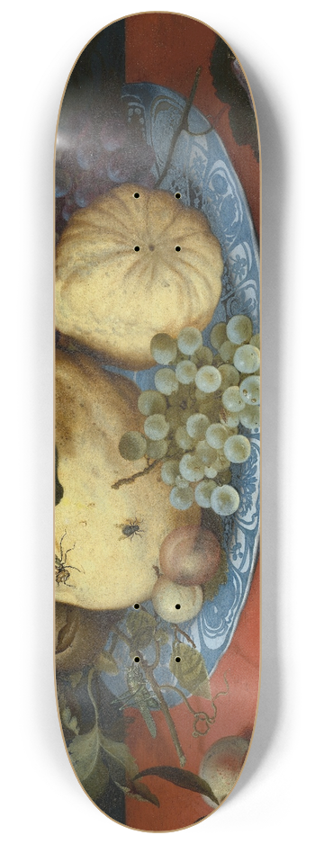 Balthasar van der Ast - Fruit Still Life with Shells and Tulip 8.25 inch art skate deck