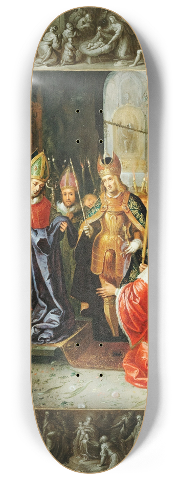 Frans Francken the Younger - The Emperor Charles V Shown The Virgins Robes 8.25 inch art skate deck