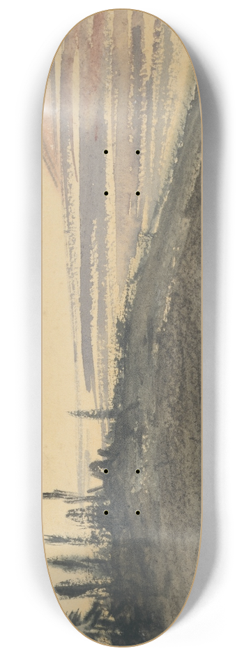 Barbara Bodichon - Study of a Hill with Trees 8.25 inch art skate deck
