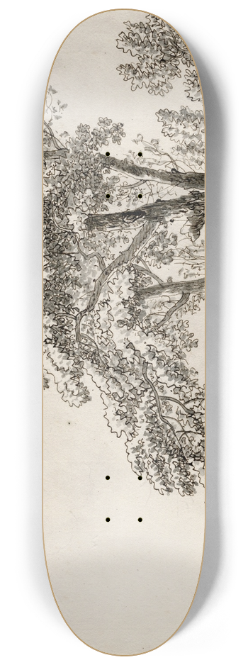Barend Hendrik Thier - Bruggetje over beek bij bomen 8.25 inch art skate deck