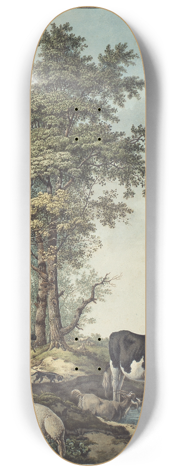Barend Hendrik Thier - Herder met vee bij meertje 8.25 inch art skate deck